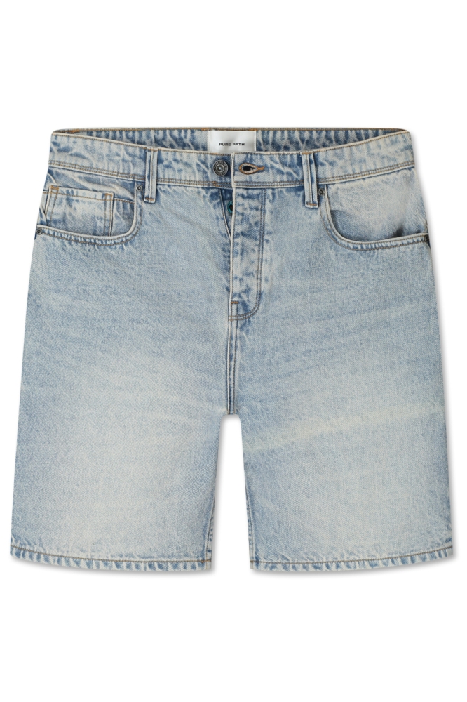 Pure Path blauwe heren korte broek | Vooraanzicht