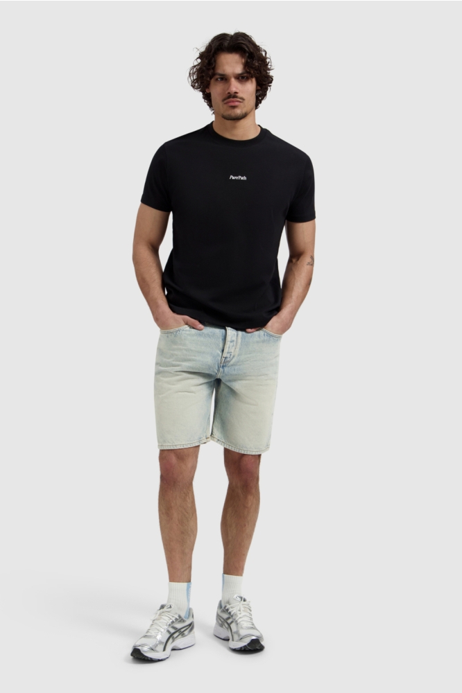 Pure Path blauwe heren korte broek | Model vooraanzicht