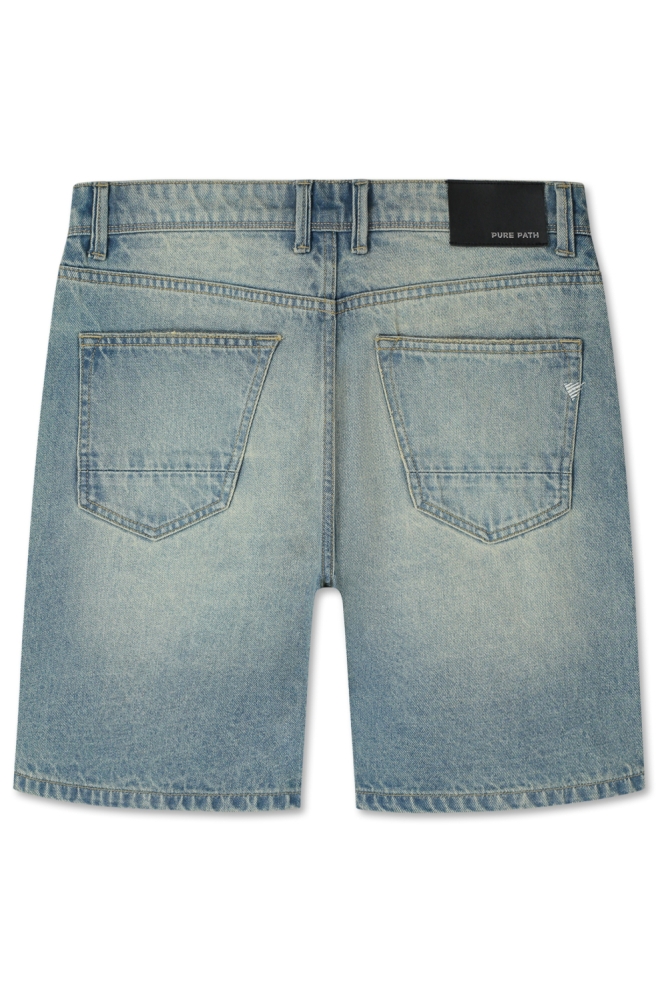 Pure Path blauwe heren korte broek | Achteraanzicht