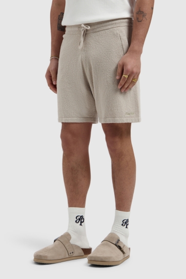 Pure Path Broek TOWEL SOFT BOUCLE KNITTED SHORTS 26010517 46 SAND