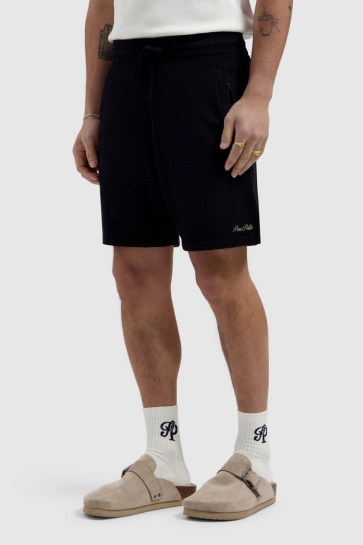 Pure Path Broek TOWEL SOFT BOUCLE KNITTED SHORTS 26010517 02 BLACK