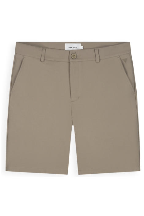 Pure Path taupe heren korte broek | Vooraanzicht