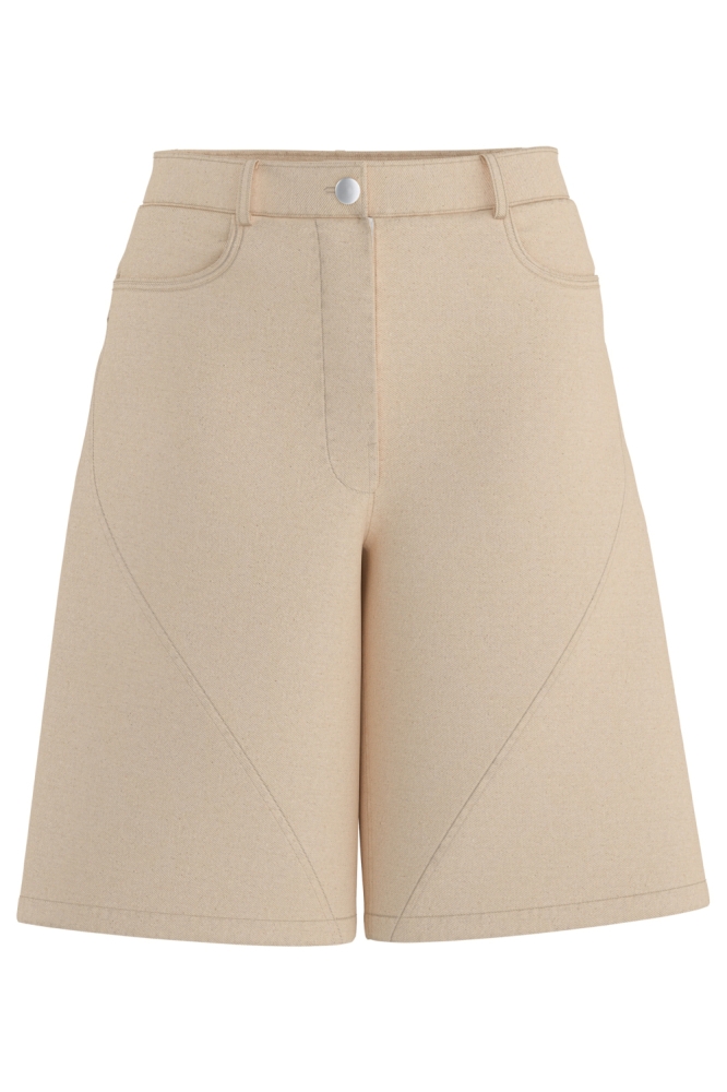 Hypedrop beige dames korte broek | Vooraanzicht
