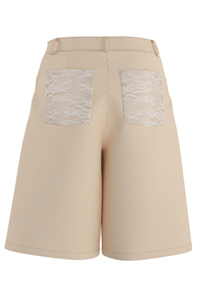 Hypedrop beige dames korte broek | Achteraanzicht