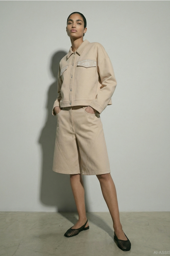 Hypedrop beige dames korte broek | Model
