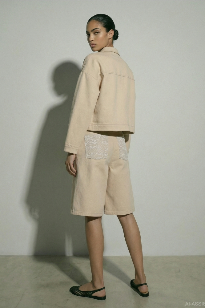 Hypedrop beige dames korte broek | Model