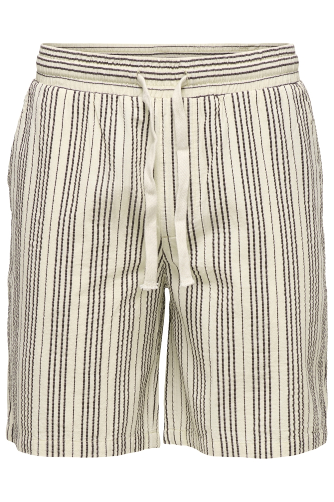 Only & Sons ecru heren korte broek | Vooraanzicht