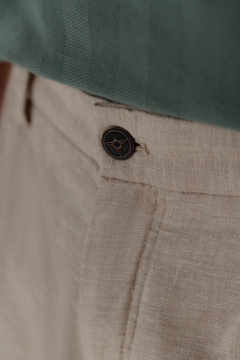 State of Art beige heren korte broek | Close up