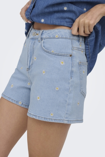 Only Broek ONLJOSEPHINE HW DAISY DNM SHORTS AZ 15372249 LIGHT BLUE DENIM