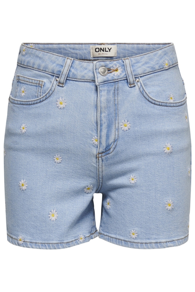 Only blauwe dames korte broek | Vooraanzicht