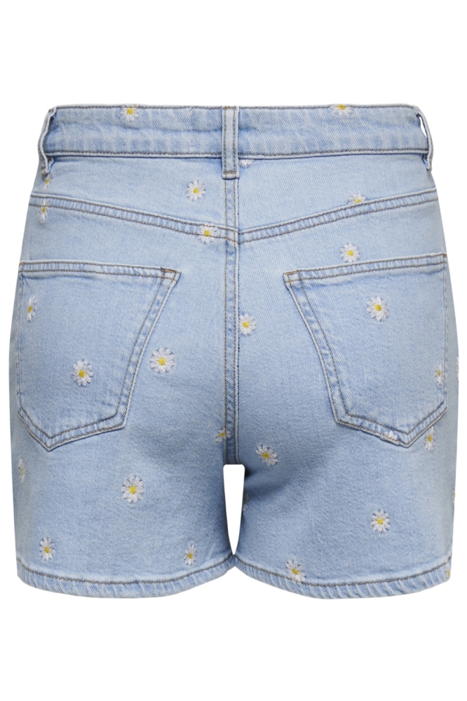 Only blauwe dames korte broek | Achteraanzicht