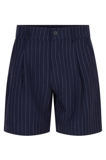 Red Button Broek CLEO SHORT PALAZZO PINSTRIPE SRB4841 DARK BLUE
