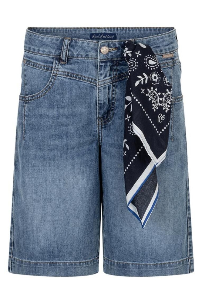 Red Button blauwe dames korte broek | Vooraanzicht