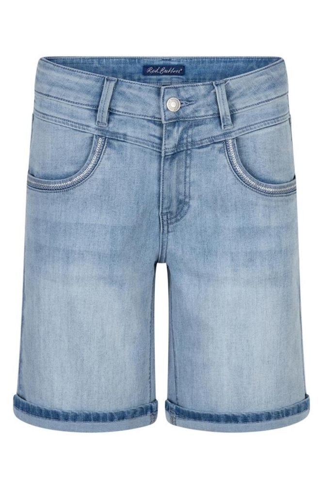 Red Button blauwe dames korte broek | Vooraanzicht