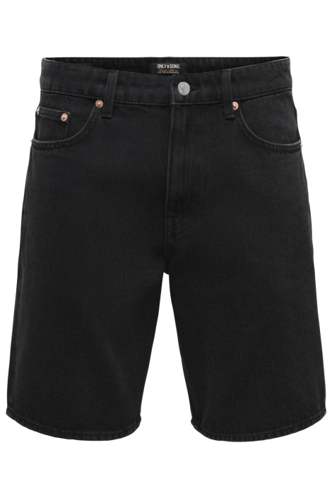 Only & Sons zwarte heren korte broek | Vooraanzicht
