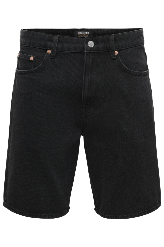 Only & Sons zwarte heren korte broek | Vooraanzicht