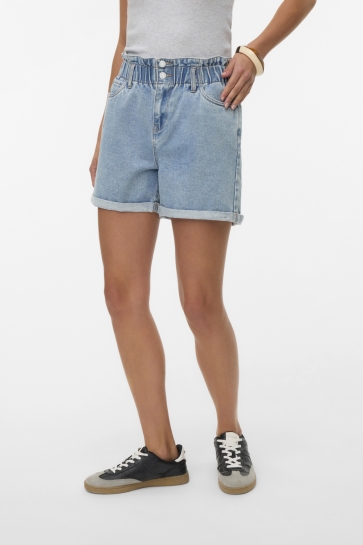 Vero Moda Korte broek VMLYRA HR PAPERBAG SHORTS MIX 10307784 LIGHT BLUE DENIM