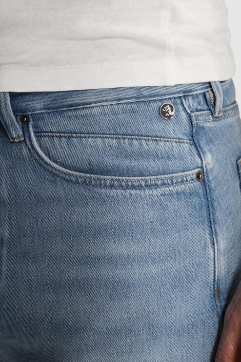 Cast Iron blauwe heren korte broek | Close up