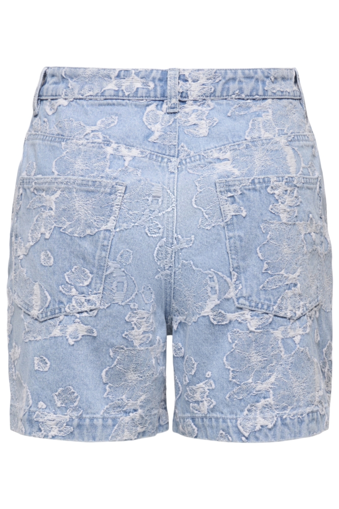 Only blauwe dames korte broek | Achteraanzicht