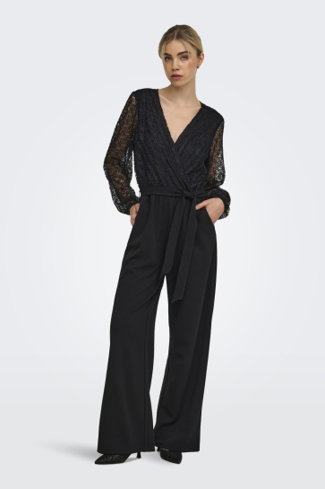Only Jumpsuit ONLBETSY L/S WRAP V-NECK JUMPSUIT C 15385511 BLACK