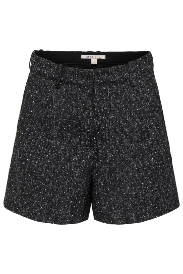 Only Broek ONLYULE HW RHINESTONE SHORTS PNT 15382086 BLACK MELANGE/RHINESTONE