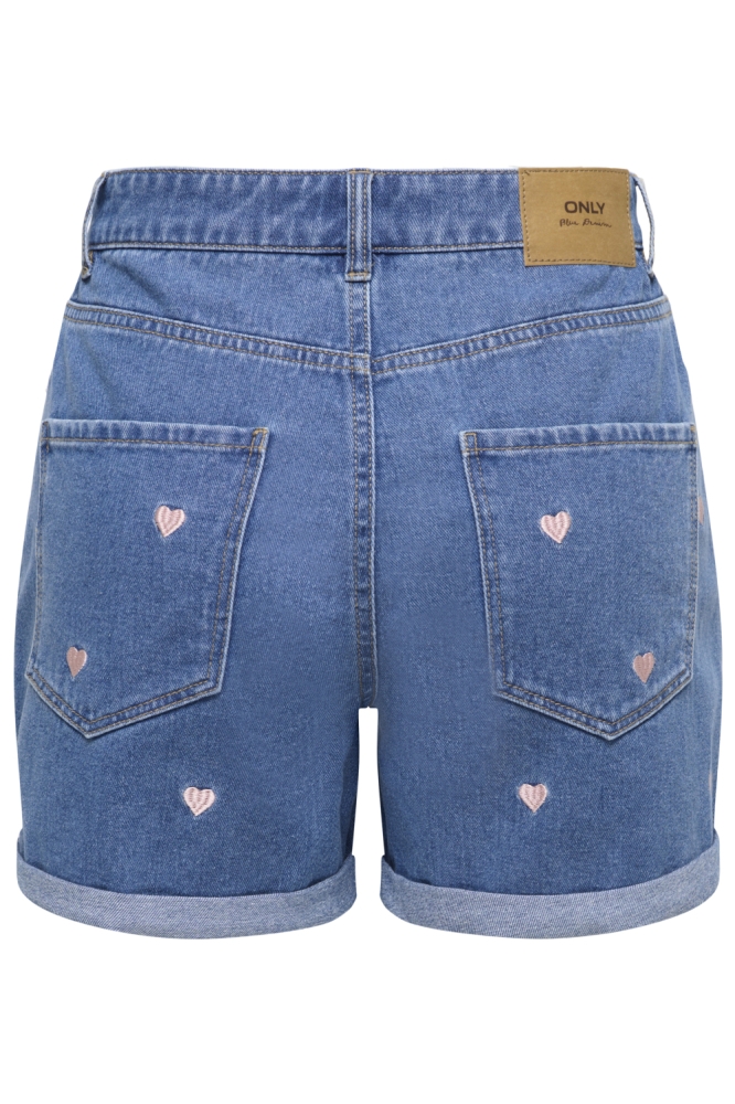 Only blauwe dames korte broek | Achteraanzicht