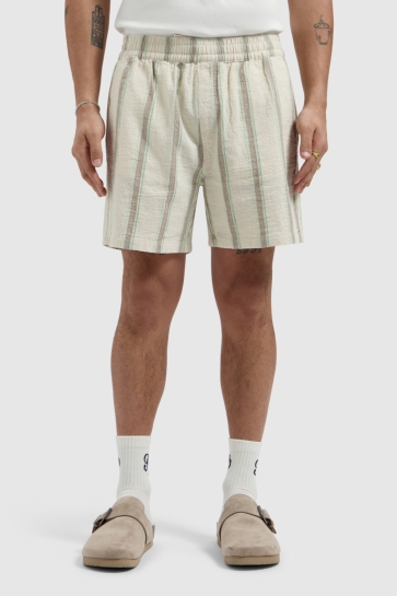 Pure Path Korte broek STRIPED SHORTS 26010510 ECRU