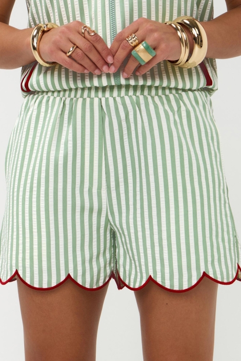 Ydence groene dames korte broek | Close up