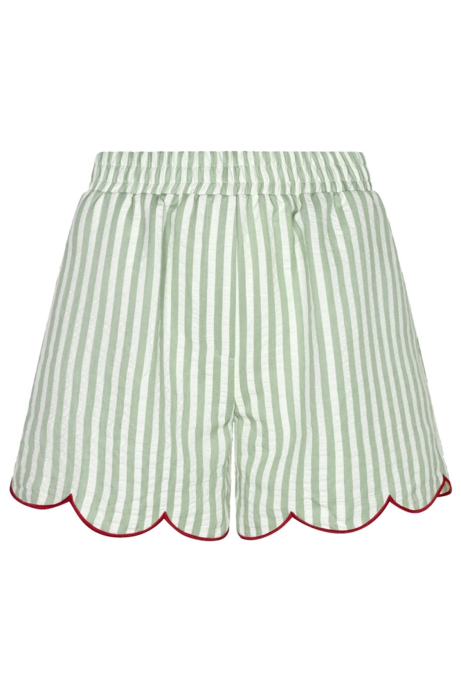 Ydence groene dames korte broek | Vooraanzicht
