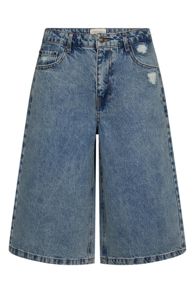 Freequent blauwe dames korte broek | Vooraanzicht