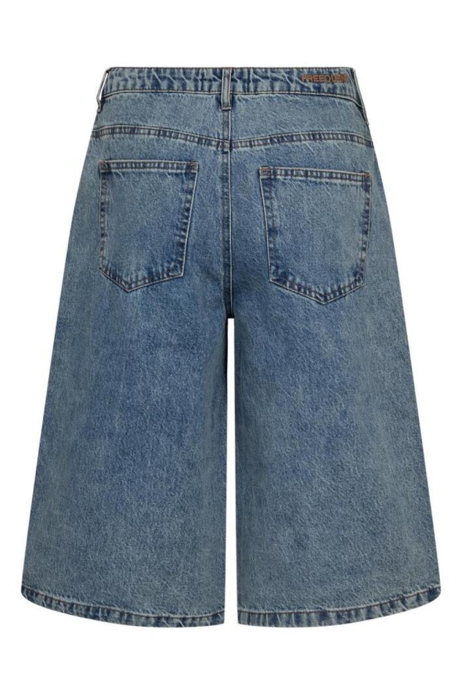 Freequent blauwe dames korte broek | Achteraanzicht