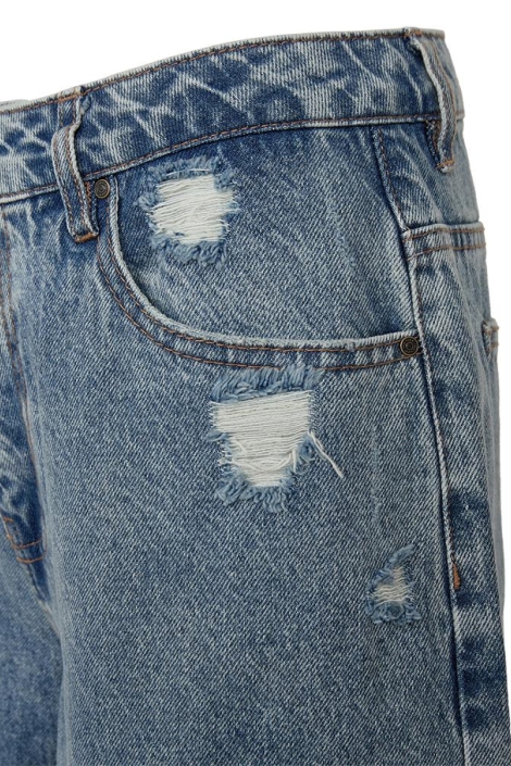 Freequent blauwe dames korte broek | Close up