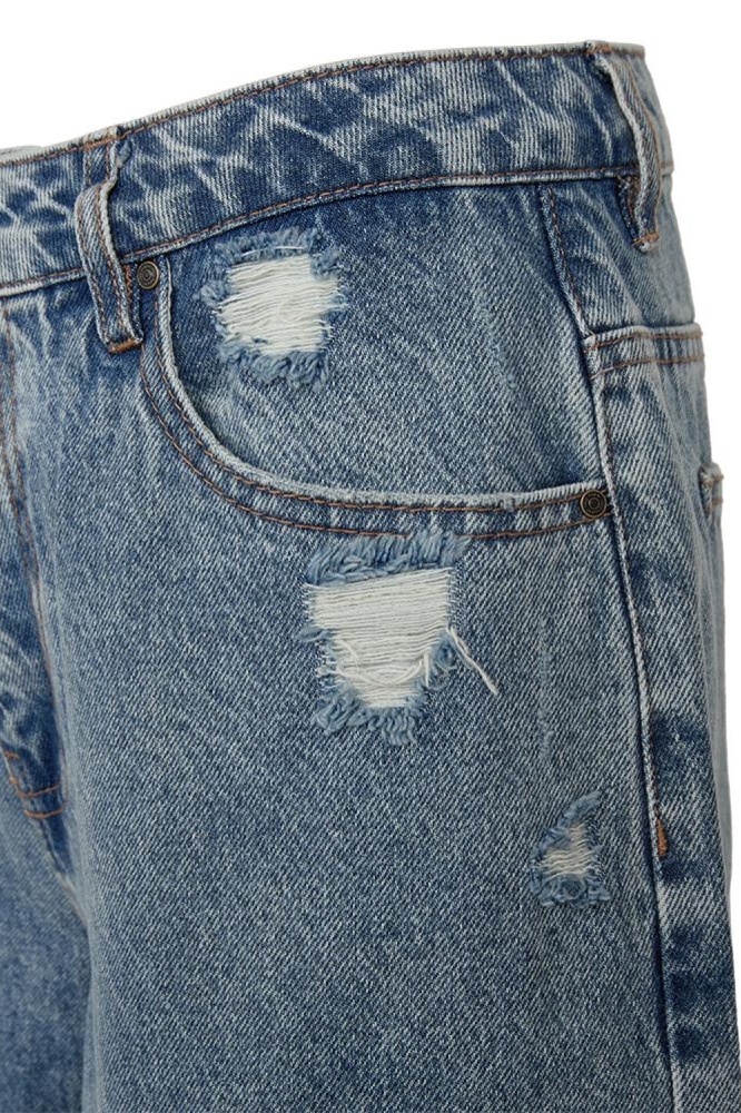 Freequent blauwe dames korte broek | Close up