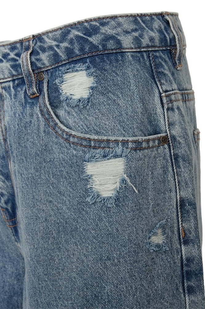 Freequent blauwe dames korte broek | Close up