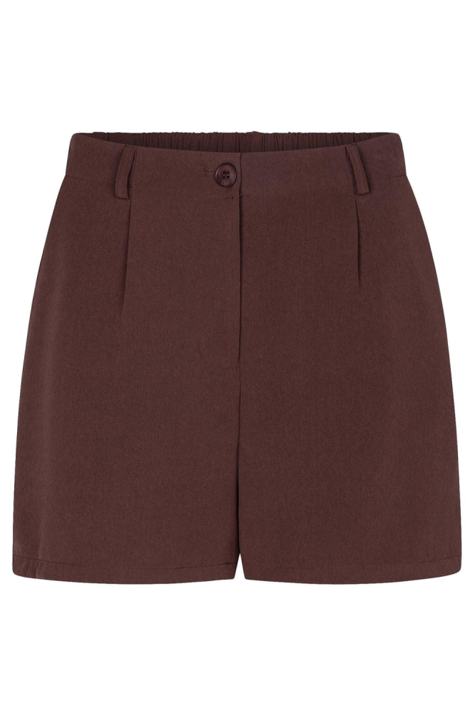 Ydence bruine dames korte broek | Vooraanzicht