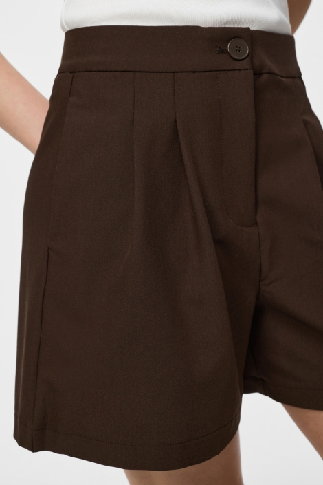 Pieces bruine dames korte broek | Close up