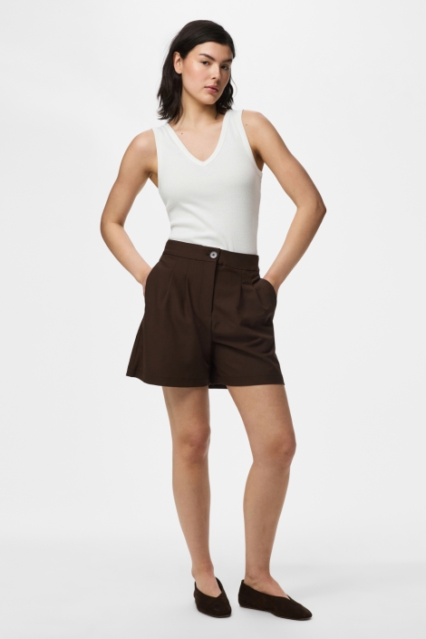 Pieces bruine dames korte broek | Model