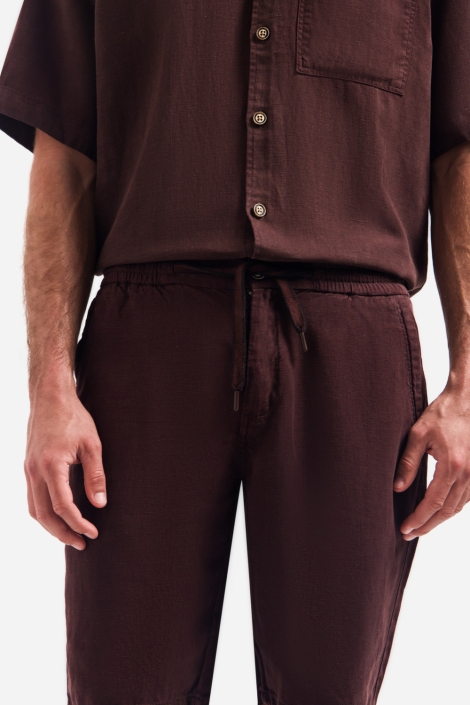 NO-EXCESS bruine heren korte broek | Close up