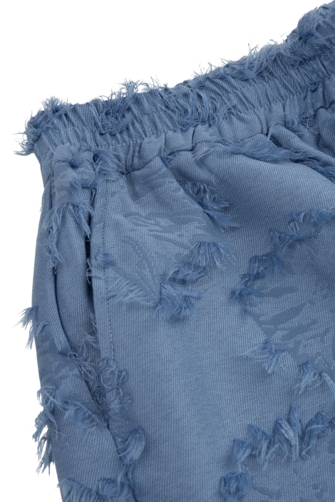 Studio Amaya blauwe dames korte broek | Close up