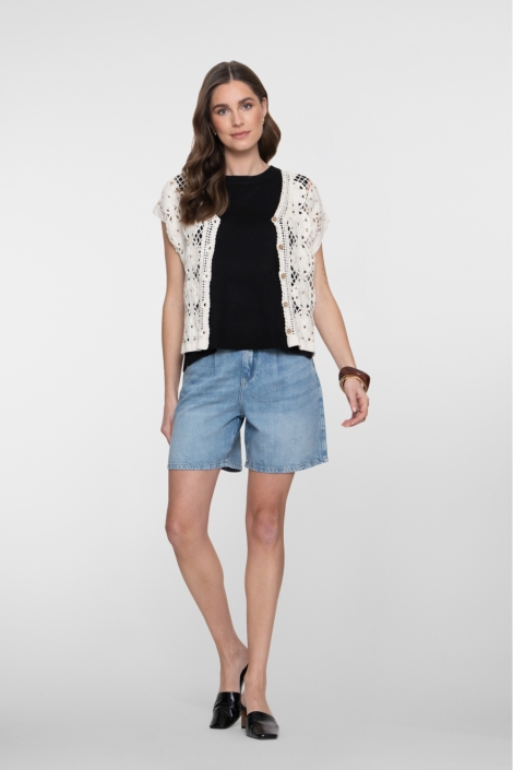 Geisha blauwe dames korte broek | Model