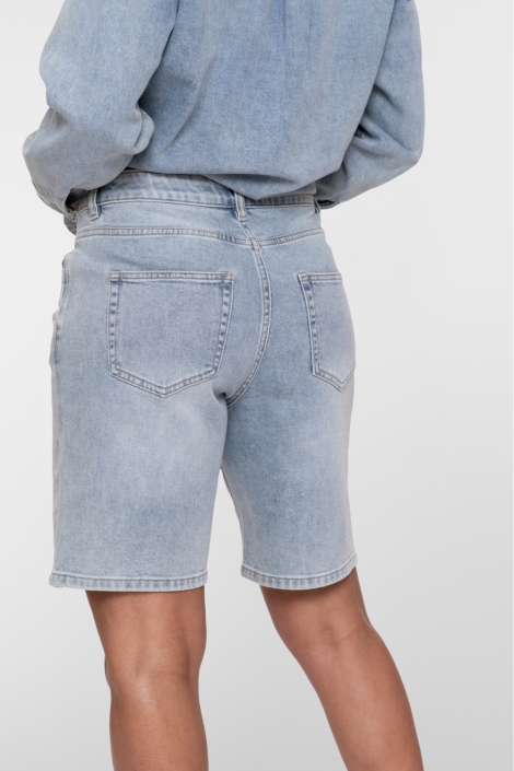 Geisha blauwe dames korte broek | Model achteraanzicht