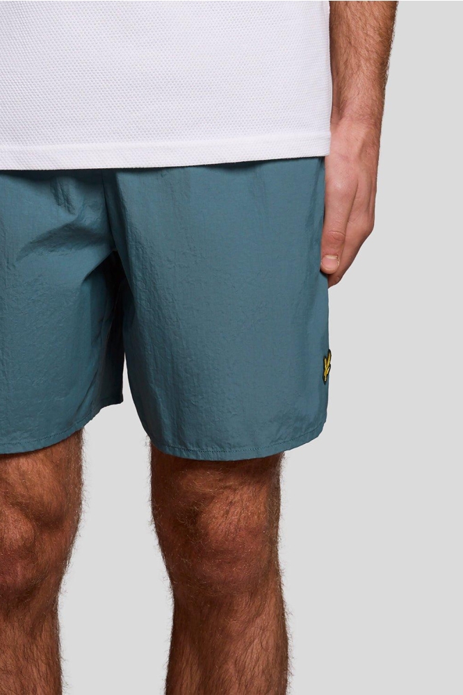 Lyle & Scott blauwe heren korte broek | Close up