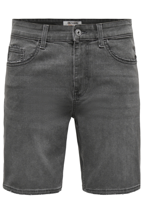 Only & Sons grijze heren korte broek | Vooraanzicht