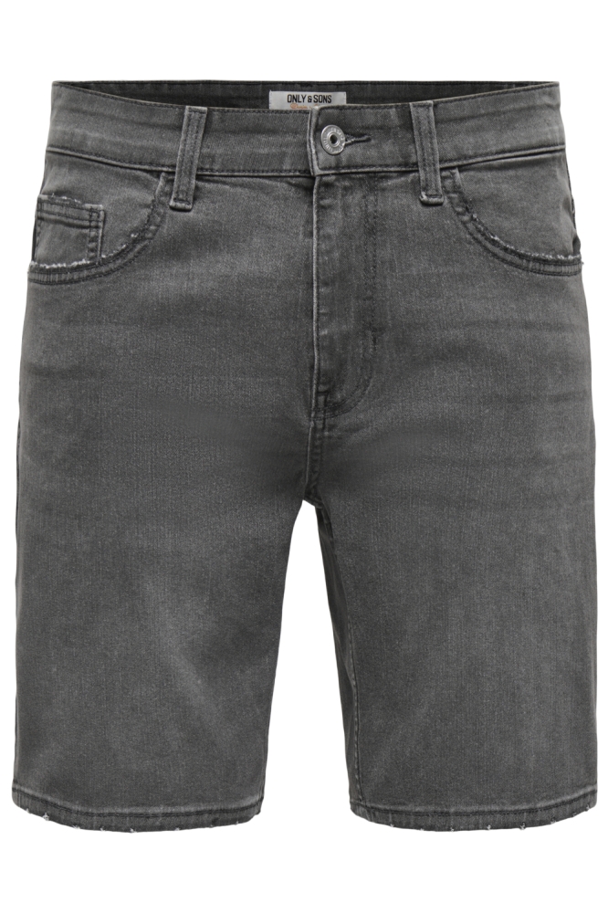 Only & Sons grijze heren korte broek | Vooraanzicht