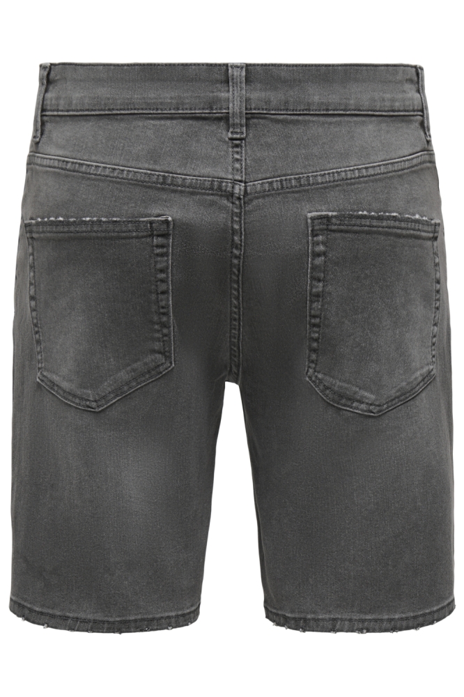 Only & Sons grijze heren korte broek | Achteraanzicht