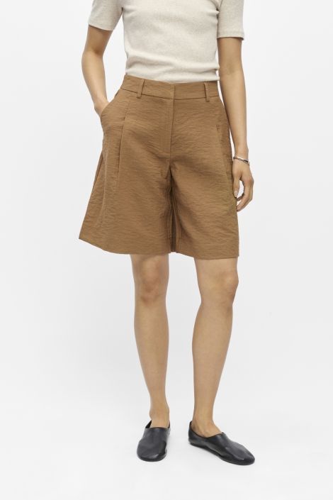 Object camel dames korte broek | Model vooraanzicht