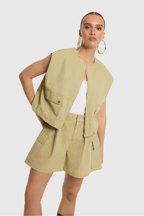 Refined Department groene dames korte broek | Model