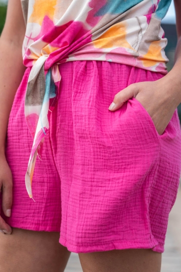FOS Amsterdam Broek NELLY UNI MOUSSELINE 7122 640 FUCHSIA