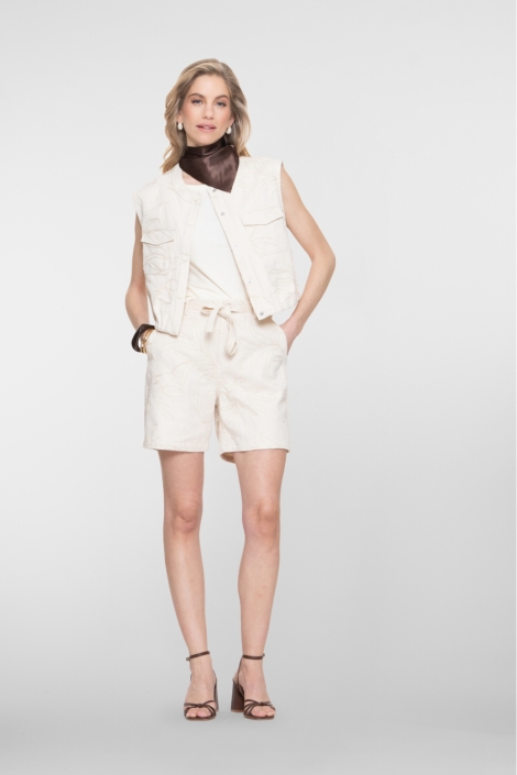 Geisha ecru dames korte broek | Model
