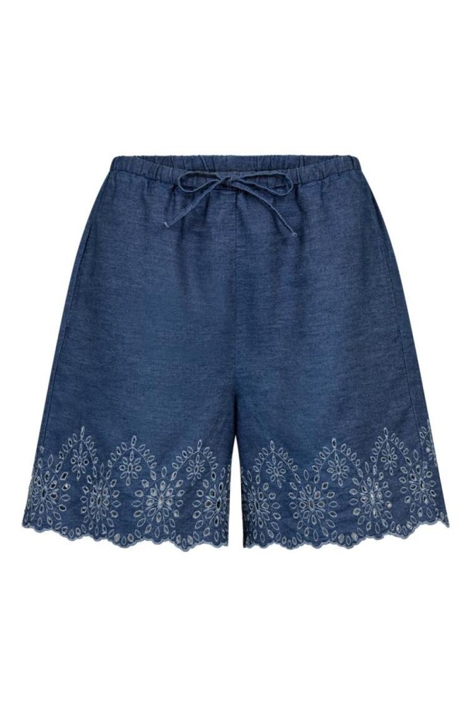 Freequent blauwe dames korte broek | Vooraanzicht